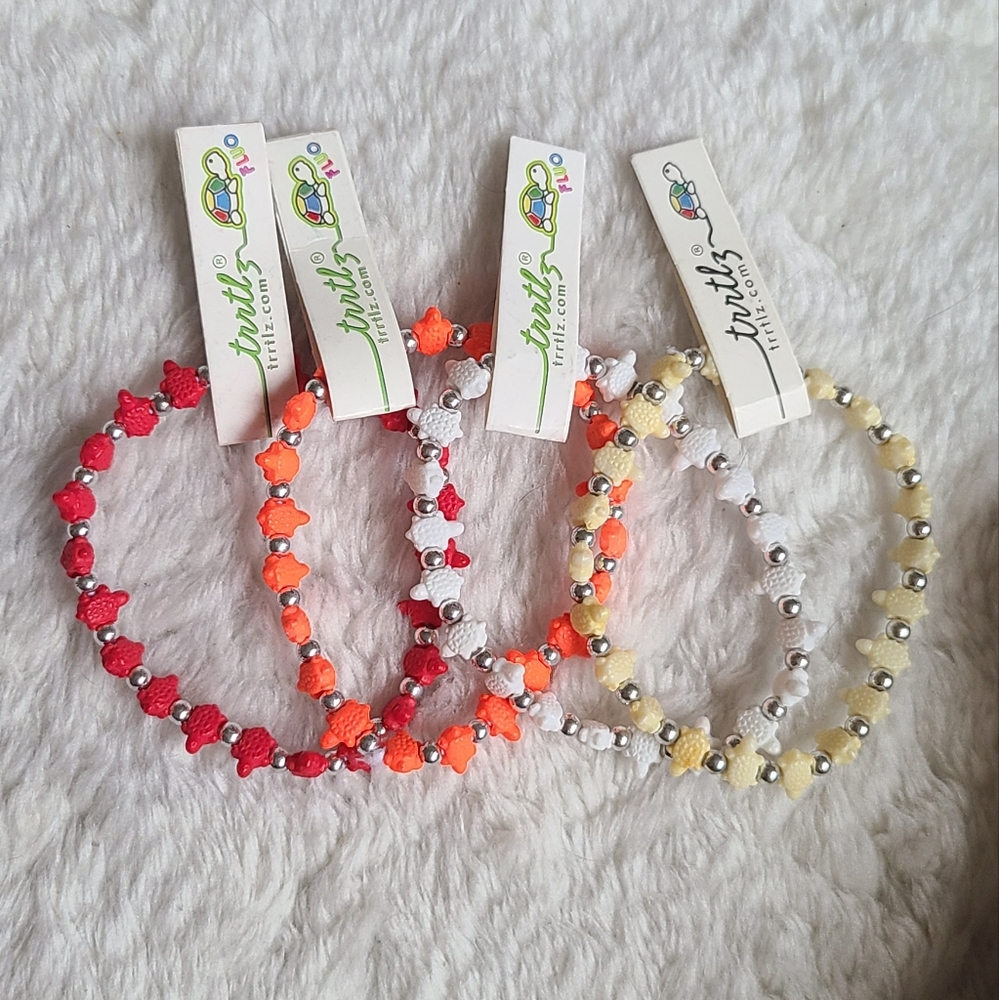 Lot of 4 Turtle 🐢 Trrtlz Animal Candy Vintage Bracelets